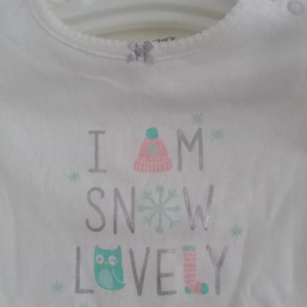 NWT Carter's Baby Girls Snow Lovely Bodysuit One Piece